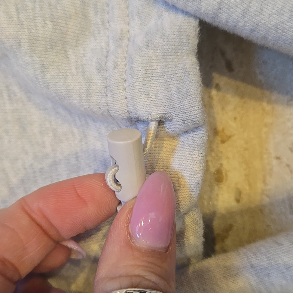 Playboy by Pacsun Light Heather Gray Cropped Drawstring Sweatshirt - Picture 2 of 10